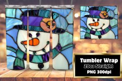 Winter 3D Stained Glass Snowman Tumbler Product Image 1