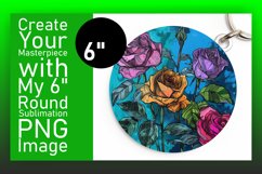 Vibrant Floral Pattern Keychain Round Design Circle Product Image 1