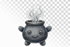 Knitted Magic Cauldron Halloween Brew PNG Product Image 1
