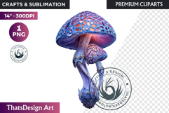 Glowing Fantasy Mushrooms PNG, Magic Mushroom Clipart Product Image 1
