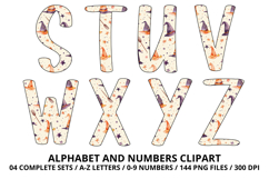 Halloween Alphabet Clipart PNG, watercolor letters doodle Product Image 4