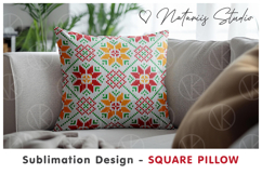 Cozy Christmas Knitted Design - Sublimation Square Pillow Product Image 3