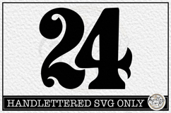 Vintage Number 24 SVG | Antique Postal Cancellation Number Product Image 1
