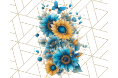 Sunflower and Butterfly PNG Clipart, Bright Jewel Tones Png Product Image 4