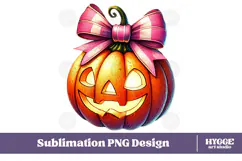 Coquette Halloween Pumpkin Iced Coffee PNG DTF Sublimation Product Image 1
