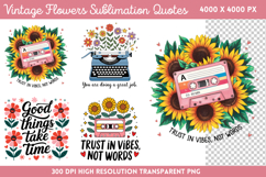 Vintage Flowers Sublimation PNG Product Image 1