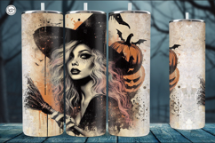 4 Witch Seamless Tumbler Sublimation, 20 oz Tumbler Wrap Product Image 3