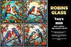 Robins Stained Glass Square Coaster - 4 Variation Product Image 2
