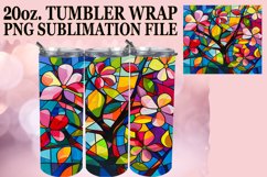 Colorful Tree Stained Glass 20oz Tumbler Wrap Product Image 1