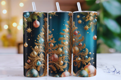 Merry Christmas Tree Tumbler Wrap | Christmas Wrap Product Image 1