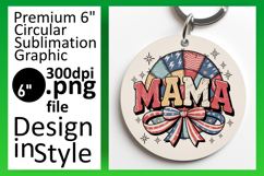 Creative Round Design Keychain Artwork , Mama Product Image 1