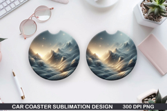 Car Coaster Sublimation| Coaster PNG Design Product Image 1