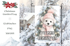 Watercolor Christmas Dog Garden Flag, Winter Garden Flag Product Image 1