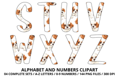 Cute Puppies Alphabet PNG, watercolor Letters &amp; Numbers Product Image 4