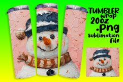 Snowman Tumbler Wrap - Cute Holiday Design 20oz Sublimation Product Image 1