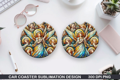 Angels Car Coaster Sublimation| Christmas Coaster PNG Product Image 1