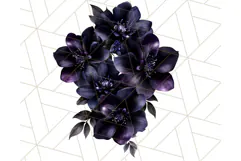 Gothic Floral PNG, Dark Aesthetic Flowers Clipart Print Product Image 4