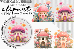 Whimsical Mushroom Fairy House Clipart Product Image 1