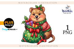 Christmas Quokka: Watercolor Holiday Magic Product Image 1