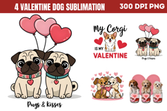 Valentine Dog Sublimation PNG Product Image 1