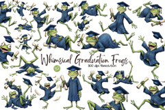 Whimsical Graduation Frogs PNG Clipart Product Image 1