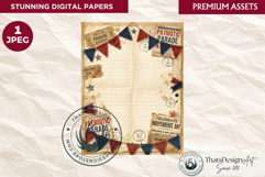 Patriotic Vintage 4th of July Junk Journal digital paper Product Image 1
