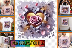 Elegant PNG Designs for TSHIRTS, 3D Heart Product Image 1