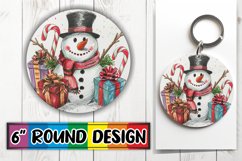 Christmas Round Design Sublimation - Watercolor Art Product Image 1