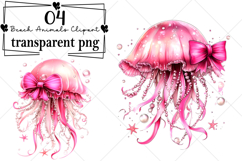 Beach Animals Clipart Watercolor PNG Product Image 1