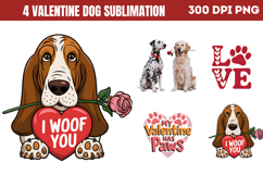 Valentine Dog Sublimation PNG Product Image 1