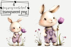 Whimsical Funny Spring Animals Clipart Watercolor PNG Product Image 1