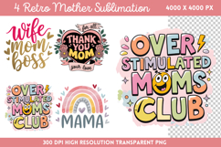 Mom you are awesome PNG, Retro Mother Sublimation PNG Product Image 1