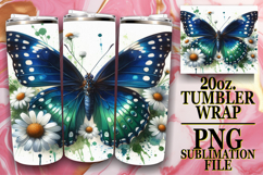 Vibrant Nights 20oz tumbler wrap, Butterfly Product Image 1