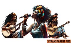 Watercolor Black Women Clipart, PNG Product Image 1