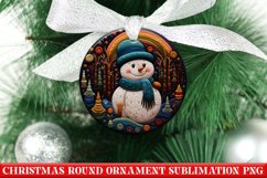 Christmas Round Ornament PNG | Snowman | Sublimation | PNG Product Image 1