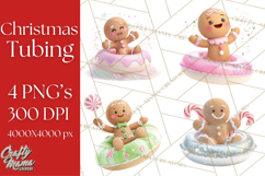 Christmas Characters Snow Tubing PNG Product Image 1