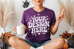 Halloween sweatshirt mockup, autumn mockup, festive mockup Product Image 2