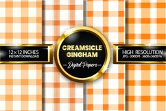 Creamsicle Gingham Digital Papers - 04 Variations Product Image 1