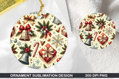Pattern Stained Glass Ornament PNG, Digital Download File Product Image 1