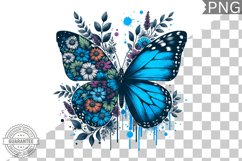 Floral Butterfly Sublimation - Clipart PNG Design Product Image 1