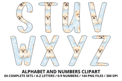 Cute Puppies Alphabet PNG, Watercolor Letters &amp; Numbers Product Image 4
