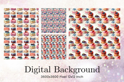 Cake Birthday Party Cake Seamlesss Pattern Background_24 Product Image 1