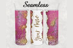 Pink Gold Glitter Agate 20 oz sublimation design tumbler Product Image 1