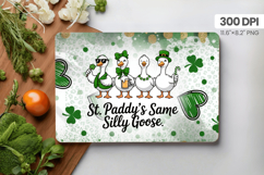 St Paddy’s Same Silly Goose Cutting Board PNG Sublimation De Product Image 1