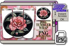 Springtime Denim Floral Tumbler Wrap 20oz Product Image 1