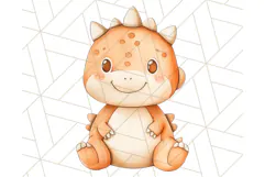 Cute Pastel Dinosaur Clipart PNG for Nursery Art, Baby Decor Product Image 4