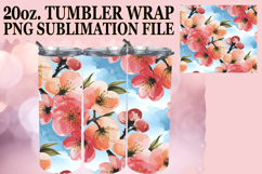 Heartfelt Sublimation 20oz tumbler wrap, Flower Pattern Product Image 1