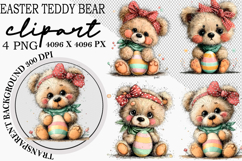Whimsical Easter Teddy Bear Clipart Product Image 1