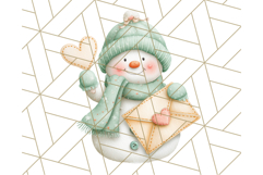 Pastel Snowman Clipart PNG, Cute Soft Winter Graphics Product Image 4