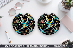 Robin Car coaster sublimation, Valentines Coaster PNG Design Product Image 1